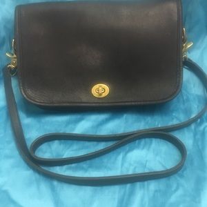 Beautiful soft black leather vintage coach purse